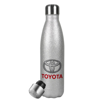 Toyota, Metallic Glitter Silver Thermos Flask (Stainless steel), double-walled, 500ml