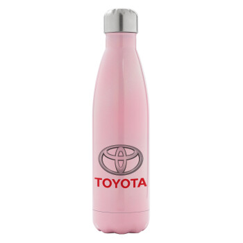 Toyota, Μεταλλικό παγούρι θερμός Ροζ Ιριδίζον (Stainless steel), διπλού τοιχώματος, 500ml
