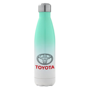 Toyota, Metal mug thermos Green/White (Stainless steel), double wall, 500ml
