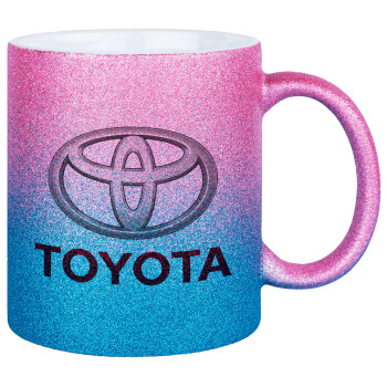 Toyota, Κούπα Χρυσή/Μπλε Glitter, κεραμική, 330ml
