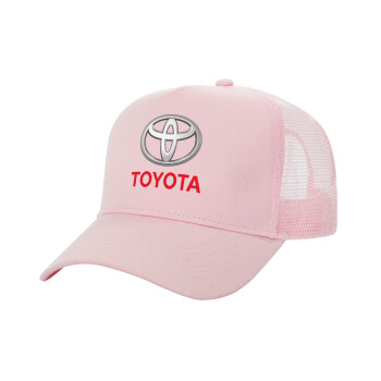 Toyota, Structured Trucker Children's Hat, with Mesh, PINK (100% COTTON, CHILDREN'S, UNISEX, ONE SIZE)