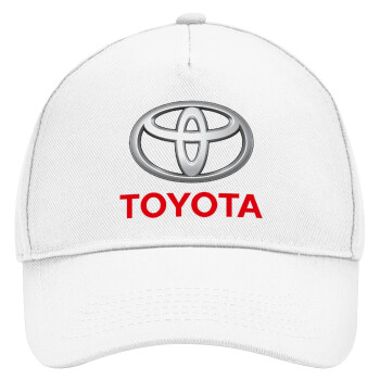 Toyota, Adult Baseball Cap, Drill, White (100% COTTON, ADULT, UNISEX, ONE SIZE)