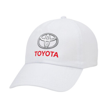 Toyota, Adult Baseball Cap White 5-panel (POLYESTER, ADULT, UNISEX, ONE SIZE)