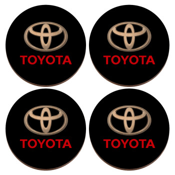 Toyota, ΣΕΤ x4 Σουβέρ ξύλινα στρογγυλά plywood (9cm)