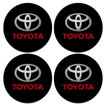 Toyota, SET of 4 round wooden coasters (9cm)