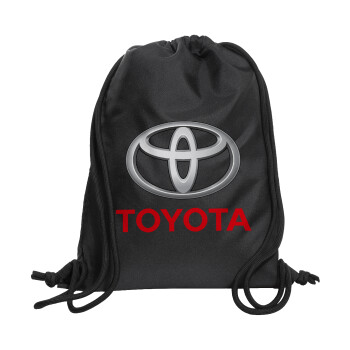 Toyota, Τσάντα πλάτης πουγκί GYMBAG Μαύρη, με τσέπη (40x48cm) & χονδρά κορδόνια