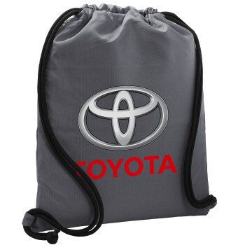 Toyota, Τσάντα πλάτης πουγκί GYMBAG ΓΚΡΙ, με τσέπη (40x48cm) & χονδρά κορδόνια