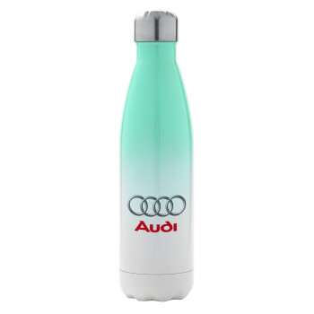 AUDI, Metal mug thermos Green/White (Stainless steel), double wall, 500ml