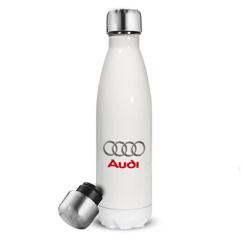 AUDI, Metal mug thermos White (Stainless steel), double wall, 500ml