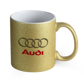 AUDI, Κούπα Χρυσή Glitter που γυαλίζει, κεραμική, 330ml