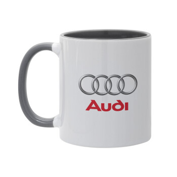 AUDI, Mug colored grey, ceramic, 330ml