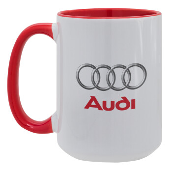 AUDI, Κούπα Mega 15oz, κεραμική Κόκκινη, 450ml