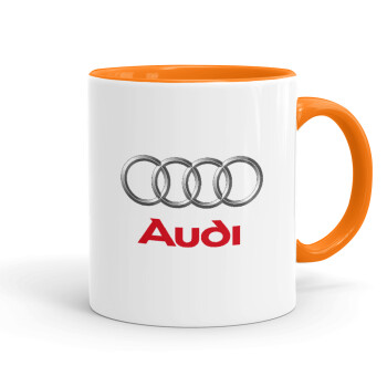 AUDI, Κούπα χρωματιστή πορτοκαλί, κεραμική, 330ml