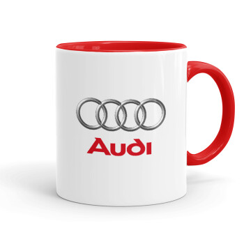 AUDI, Mug colored red, ceramic, 330ml