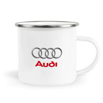 AUDI, Metallic enamel cup white 360ml