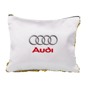 AUDI, Sequin Gold Pouch Cosmetic Bag