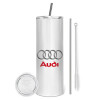 Tumbler stainless steel 600ml, with metal straw & cleaning brush