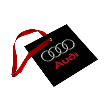 AUDI, Christmas ornament, glass square ornament 9x9cm