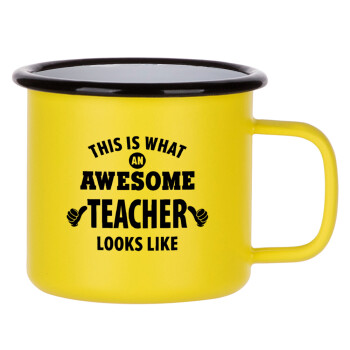 This is what an awesome teacher looks like hands!!! , Metallic enamel MATT Yellow cup 360ml