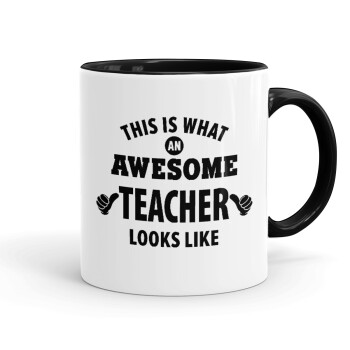 This is what an awesome teacher looks like hands!!! , Mug colored black, ceramic, 330ml