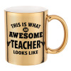 Mug ceramic, gold mirror, 330ml