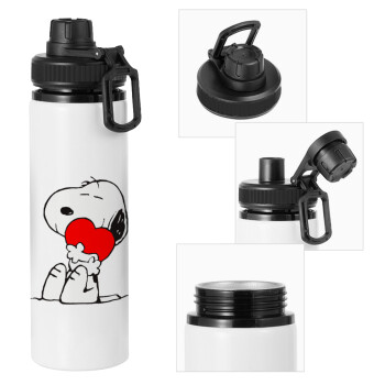Snoopy, Metal water bottle with safety cap, aluminum 850ml