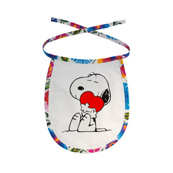 Snoopy, Σαλιάρα μωρού αλέκιαστη με κορδόνι Χρωματιστή
