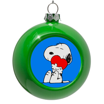 Snoopy, Green Christmas tree ornament bauble 8cm