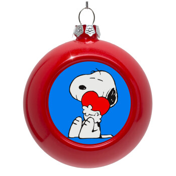 Snoopy, Red Christmas tree ornament bauble 8cm