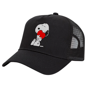 Snoopy, Καπέλο Trucker με Δίχτυ, Μαύρο, (ΒΑΜΒΑΚΕΡΟ, ΠΑΙΔΙΚΟ, UNISEX, ONE SIZE)