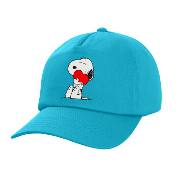 Snoopy, Καπέλο παιδικό Baseball, 100% Βαμβακερό Twill, Γαλάζιο (ΒΑΜΒΑΚΕΡΟ, ΠΑΙΔΙΚΟ, UNISEX, ONE SIZE)