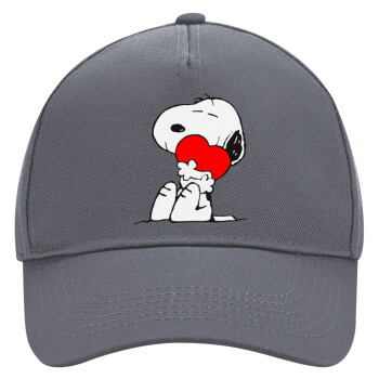 Snoopy, Ultimate Adult Hat Grey, (100% COTTON DRILL, ADULT, UNISEX, ONE SIZE)