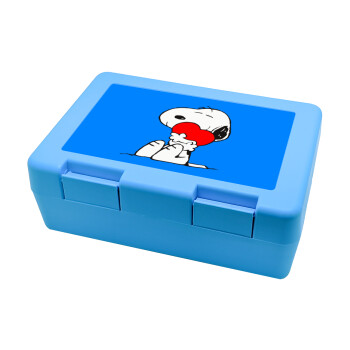 Snoopy, Children's cookie container LIGHT BLUE 185x128x65mm (BPA free plastic)