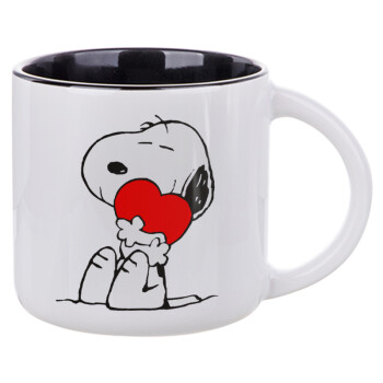 Snoopy, Κούπα κεραμική 400ml Λευκή/Μαύρη