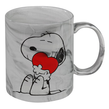Snoopy, Mug ceramic marble style, 330ml