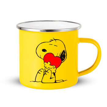 Snoopy, Yellow Enamel Metallic Cup 360ml