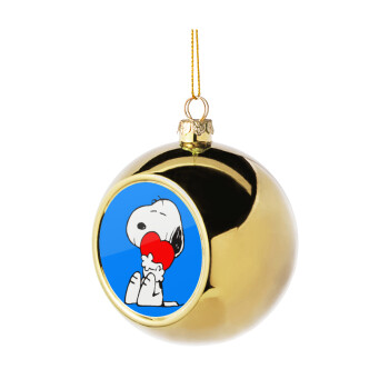 Snoopy, Golden Christmas tree ball ornament 8cm