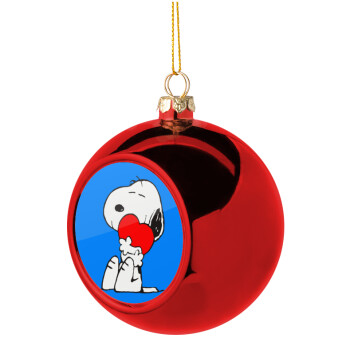 Snoopy, Χριστουγεννιάτικη μπάλα δένδρου Κόκκινη 8cm