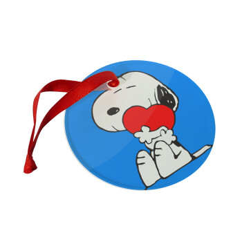 Snoopy, Christmas ornament glass 9cm