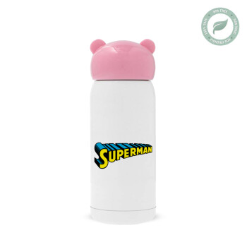 Superman vintage, Pink stainless steel thermal flask, 320ml