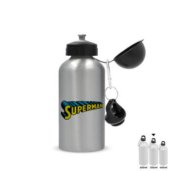 Superman vintage, Metallic water jug, Silver, aluminum 500ml