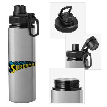 Superman vintage, Metallic water bottle with safety cap, 850ml aluminum