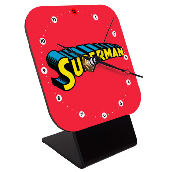 Superman vintage, Quartz Wooden table clock with hands (10cm)