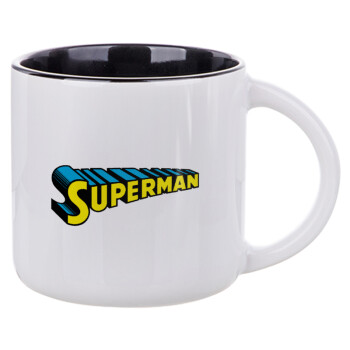 Superman vintage, Κούπα κεραμική 400ml Λευκή/Μαύρη