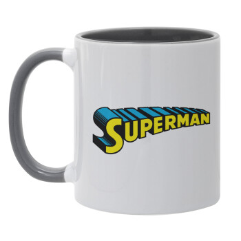 Superman vintage, Mug colored grey, ceramic, 330ml