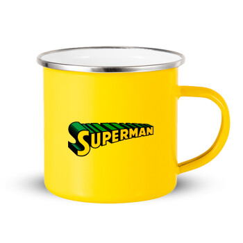 Superman vintage, Yellow Enamel Metallic Cup 360ml