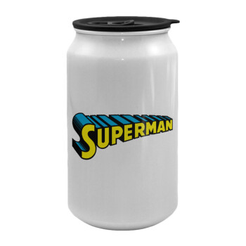 Superman vintage, Κούπα ταξιδιού μεταλλική με καπάκι (tin-can) 500ml