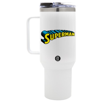 Superman vintage, Mega Stainless steel Tumbler with lid, double wall 1,2L