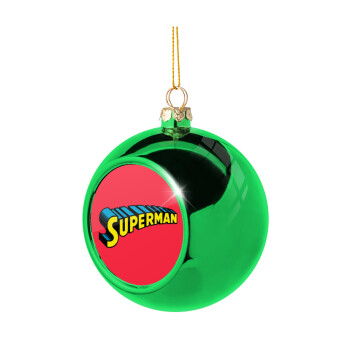 Superman vintage, Green Christmas tree ornament ball 8cm