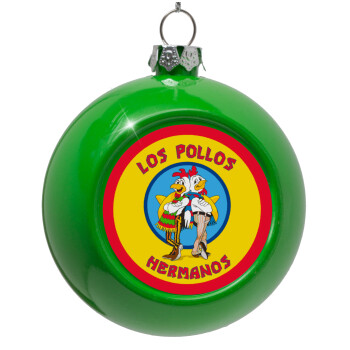 Los Pollos Hermanos, Green Christmas tree ornament bauble 8cm